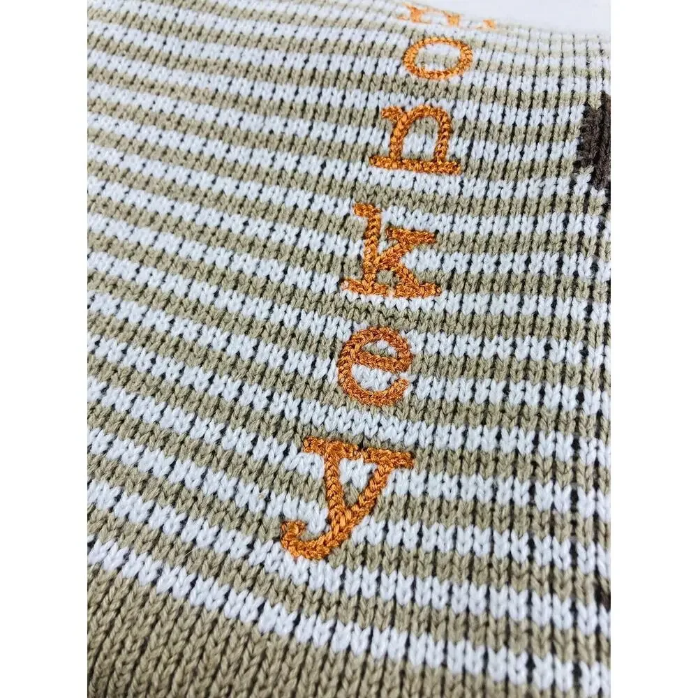 Monkey Sweater Knit Baby Blanket White Tan Beige Brown Toys ‘R’ Us Geoffrey LLC